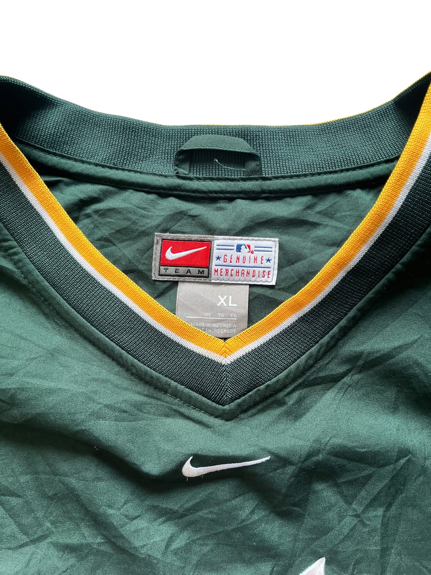 Vintage Nike MLB Oakland Athletics Windbreaker Pullover Jacket XL – 2000s Genuine Merchandise (XL)