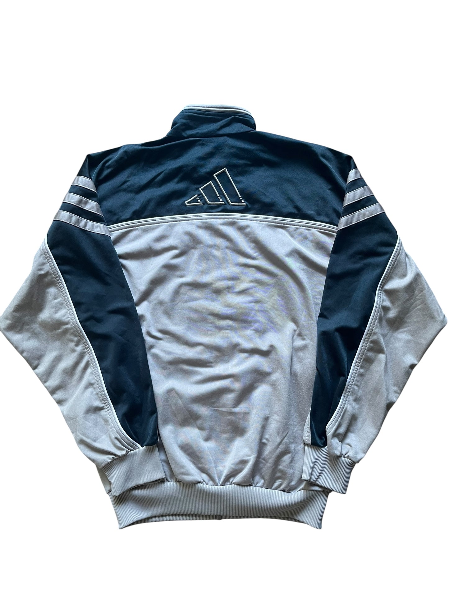 Vintage Adidas Damen Trainingsjacke Grau Navy 2000s Track Jacket 3-Streifen (M)