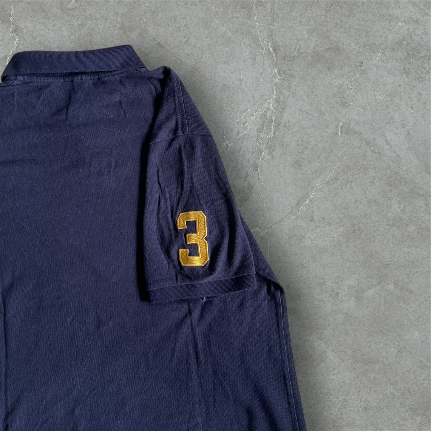 Polo Ralph Lauren “Triple Pony” Polo (navy, big chest embroidery) — 2008–2014 (M)