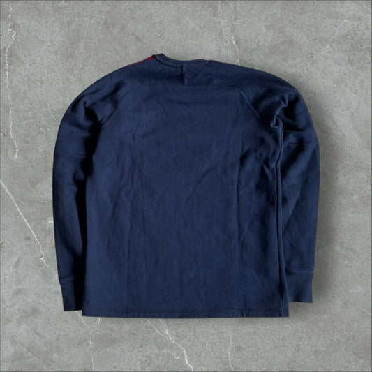 Nike FC Barcelona Crew (navy, red check tape) — 2008–2010 (M)