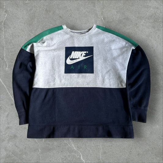 Nike Air Colorblock Crew (grey/navy/green) — 2014–2018 (L)