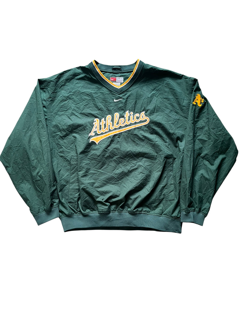 Vintage Nike MLB Oakland Athletics Windbreaker Pullover Jacket XL – 2000s Genuine Merchandise (XL)