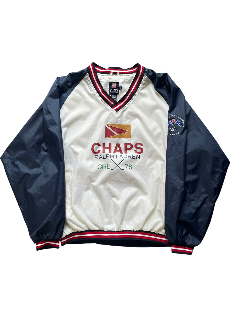 Vintage Chaps Ralph Lauren Pullover Jacket 90s 2000s Windbreaker V-Neck CRL 78 (XL)