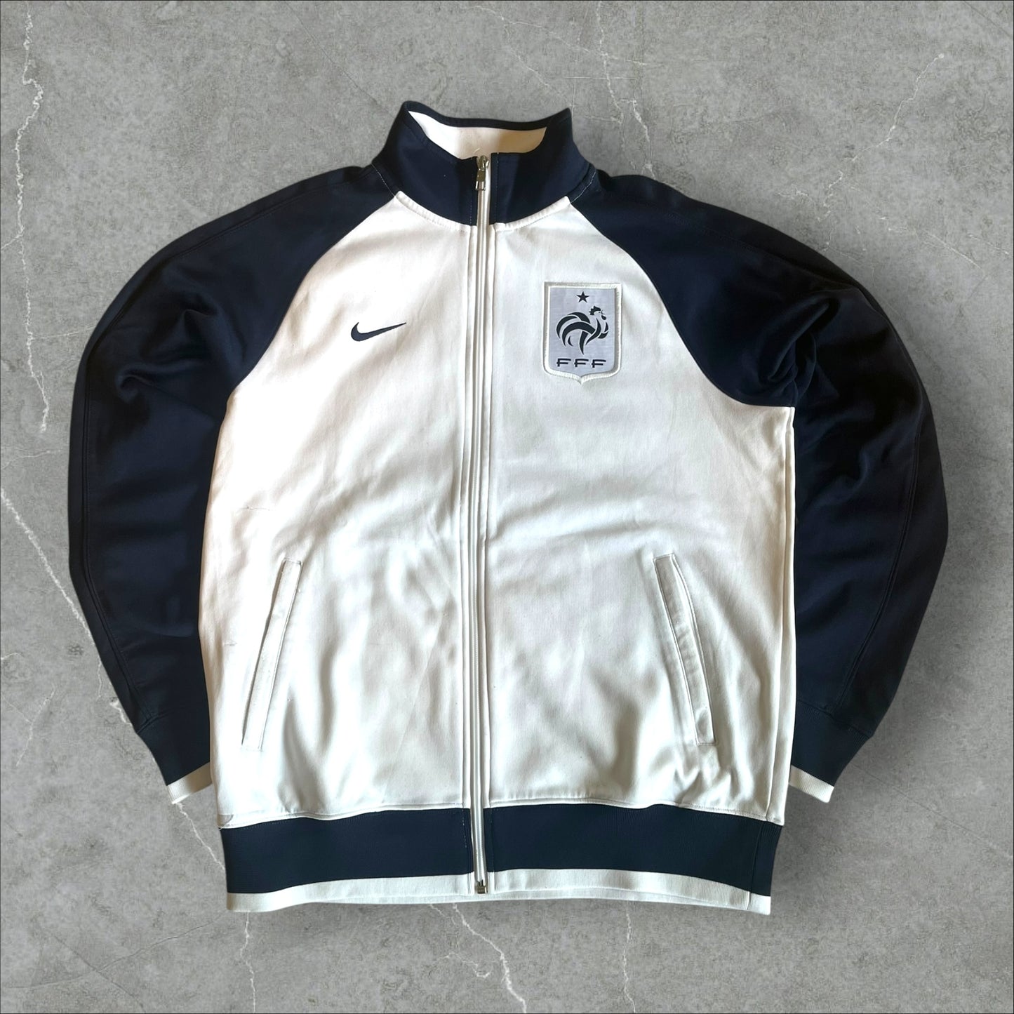 France Nike Track Jacket (white/navy) — 2006–2008 (M)