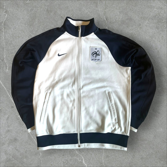 France Nike Track Jacket (white/navy) — 2006–2008 (M)