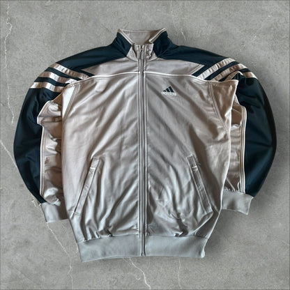 Vintage Adidas Trainingsjacke Grau Navy 2000s Track Jacket 3-Streifen (M)