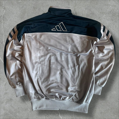 Vintage Adidas Trainingsjacke Grau Navy 2000s Track Jacket 3-Streifen (M)