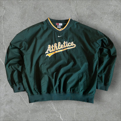 Vintage Nike MLB Oakland Athletics Windbreaker Pullover Jacket XL – 2000s Genuine Merchandise (XL)