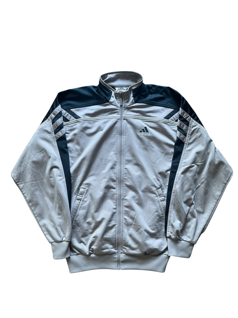 Vintage Adidas Damen Trainingsjacke Grau Navy 2000s Track Jacket 3-Streifen (M)