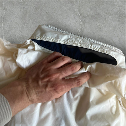 Vintage Adidas Originals Windbreaker Jacket Trefoil Navy White Colorblock 3-Stripe - 1990-1994 (L)