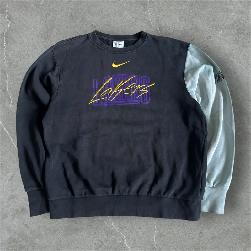 Nike x Lakers Crewneck (black, purple/yellow script) — 2010s (M)