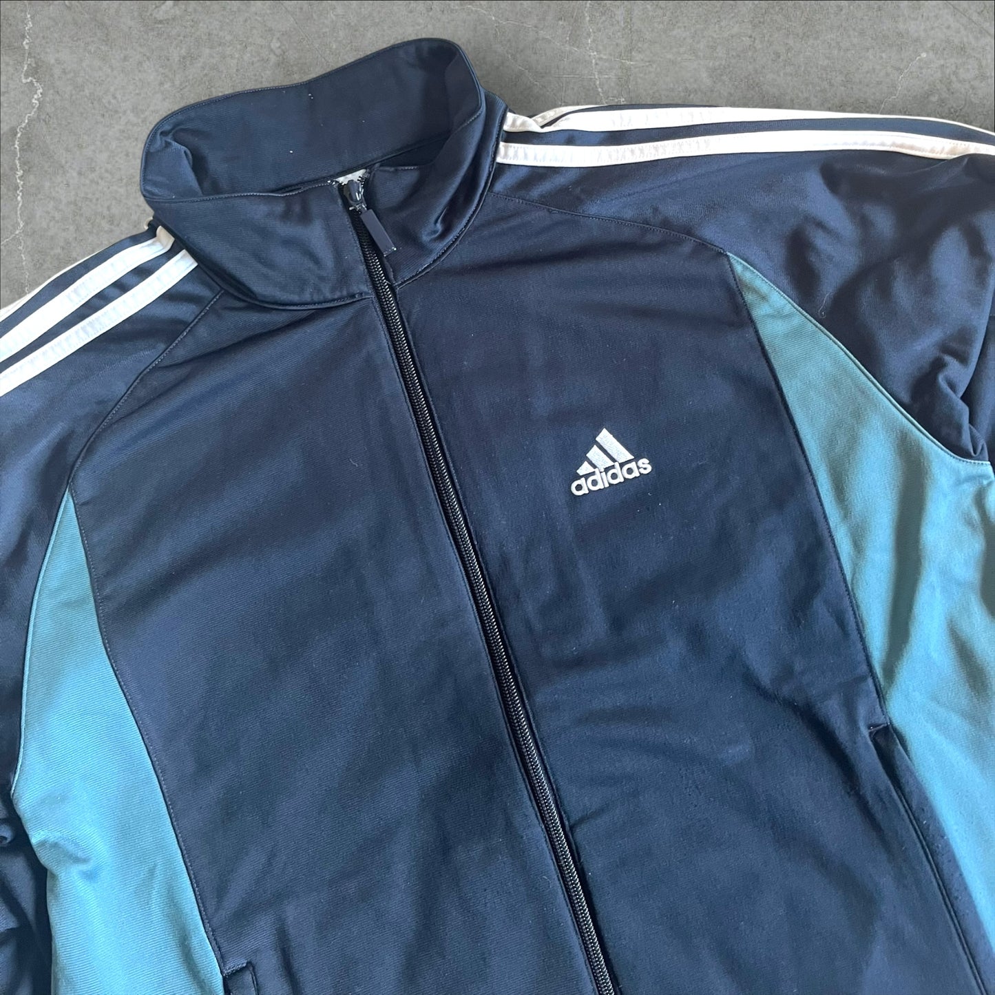 Adidas 3-Stripes Track Suit – Navy & Teal – Vintage 2000s (S)