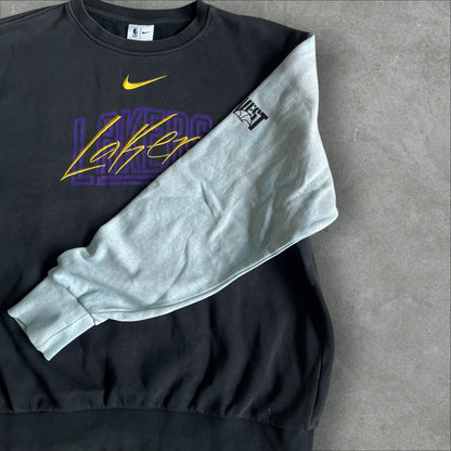 Nike x Lakers Crewneck (black, purple/yellow script) — 2010s (M)