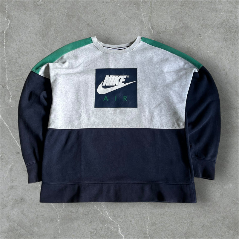 Nike Air Colorblock Crew (grey/navy/green) — 2014–2018 (L)