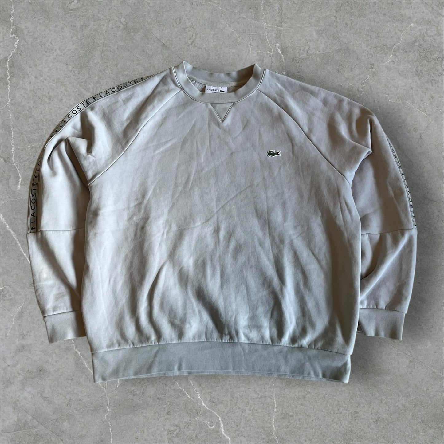 Lacoste Logo-Tape Crew (light grey) — 2012–2018 (L)