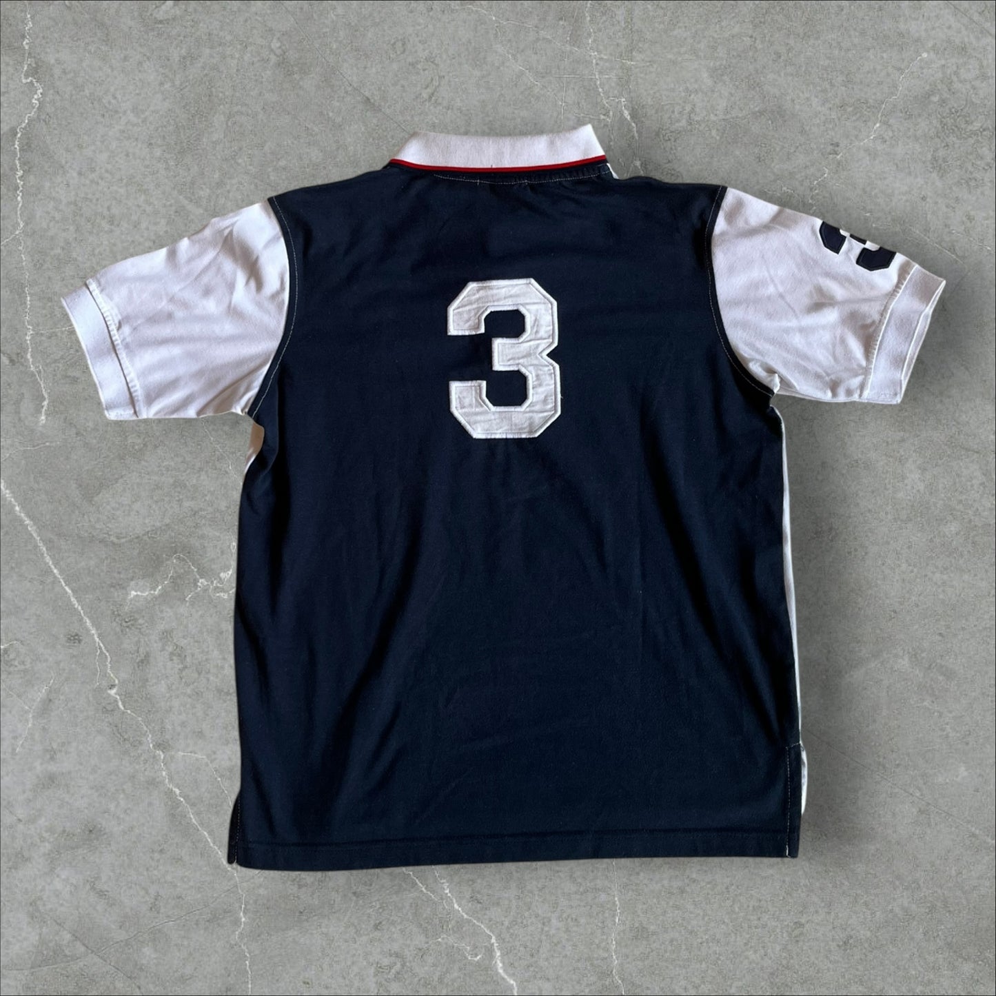 Polo Ralph Lauren “Mercer Polo Team” Big Pony Polo (white/navy) — 2010–2014 (L)