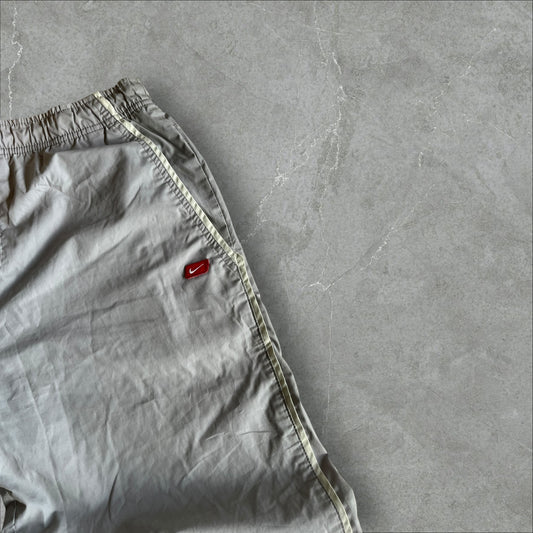 Nike Nylon Track Pants (grey, red tab) — 2003–2006 (M)