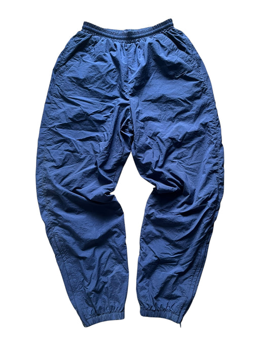 Nike Vintage Nylon Trainingshose – Crinkle Look – Navy – ca. 2000 (L)