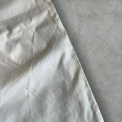 Vintage Nylon Track Pants (ivory/black side stripe) — 1998–2003 (M)