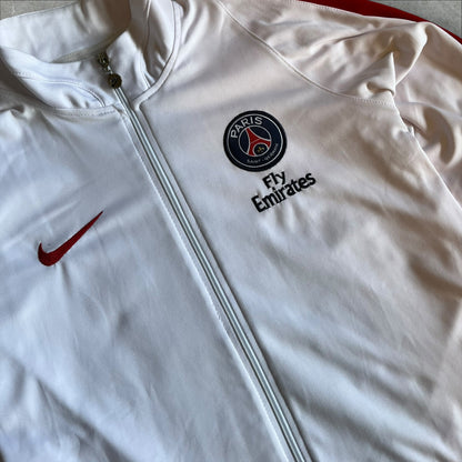 PSG Nike Track Jacket (white/red, Fly Emirates) — 2013–2016 (M)