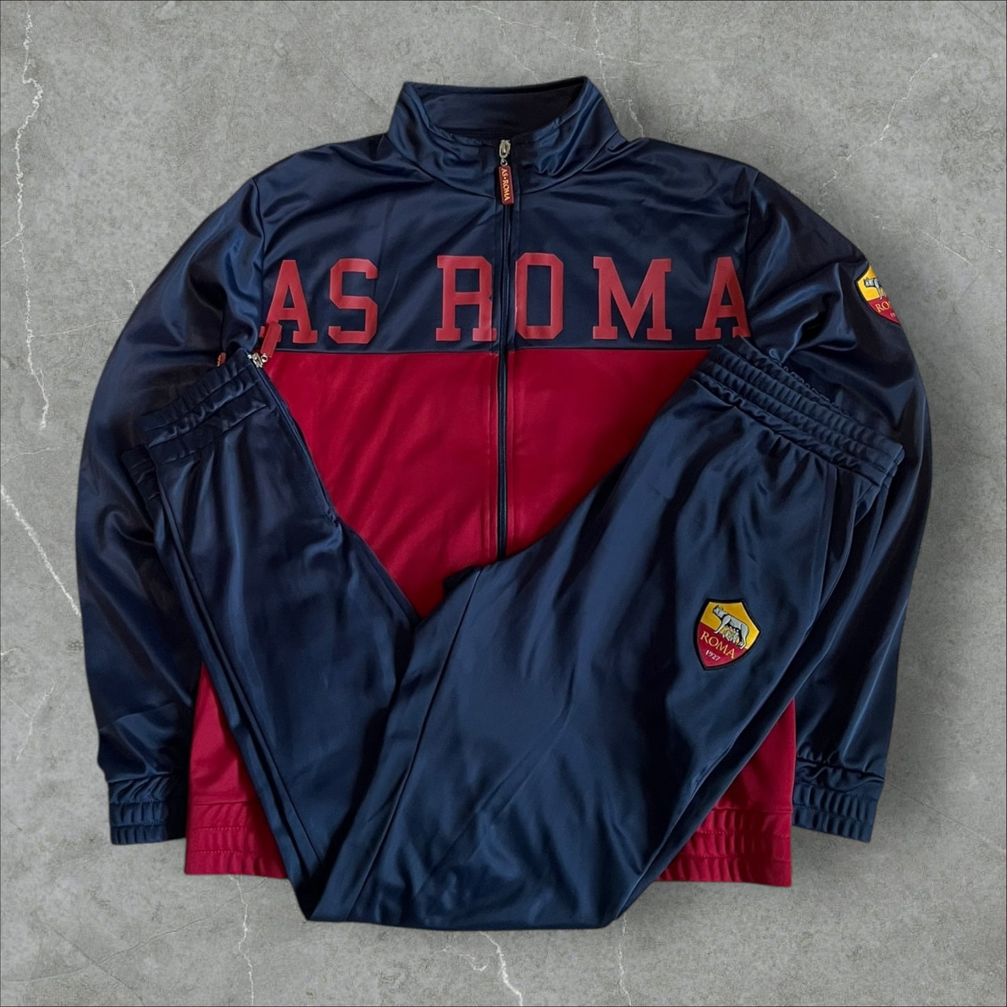 AS Roma Tracksuit Set (navy/burgundy) — 2007–2011 (L)