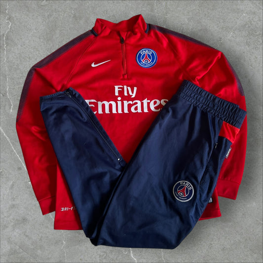PSG Nike Tracksuit (red top/navy pants) — 2016–2018 (M)