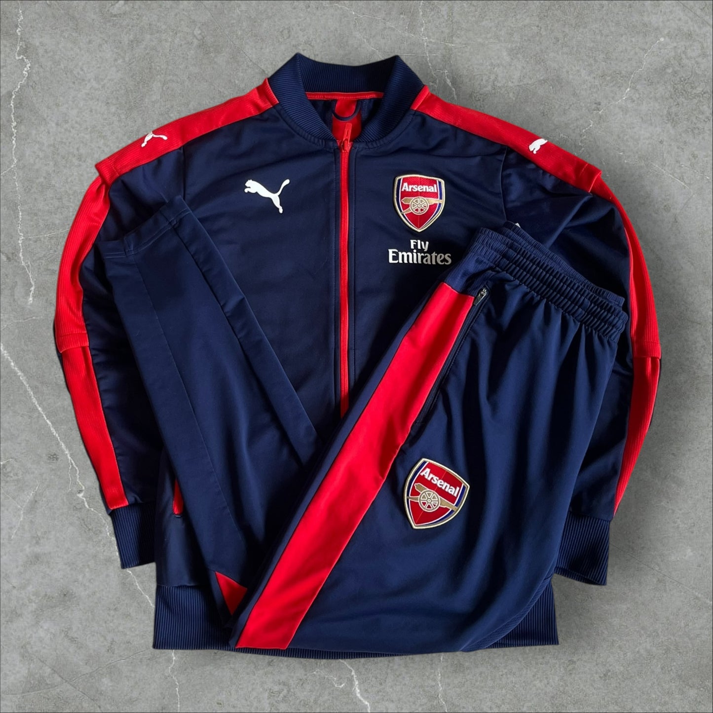 Arsenal Puma Tracksuit (navy/red) — 2014–2018 (S)