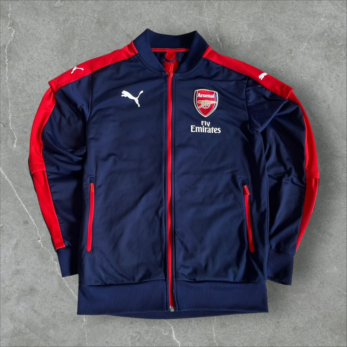 Arsenal Puma Tracksuit (navy/red) — 2014–2018 (S)
