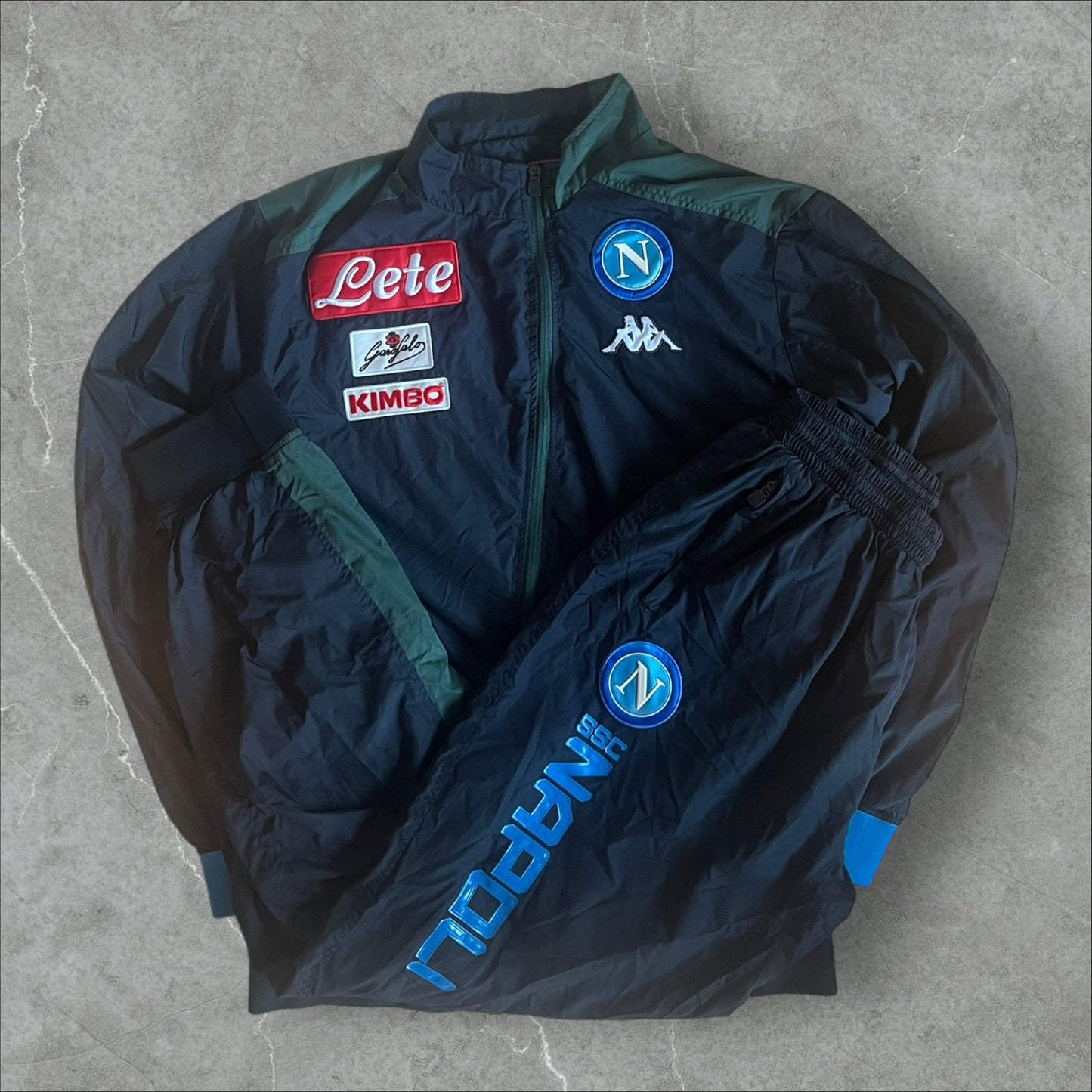 SSC Napoli Kappa Sponsors Tracksuit (navy/green)  (XL)