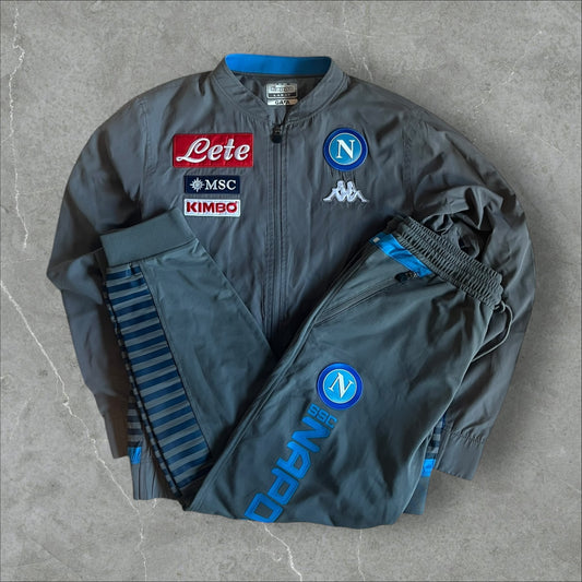 SSC Napoli Kappa Sponsors Tracksuit (grey/blue) (L)