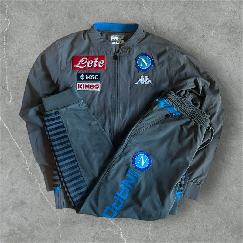 SSC Napoli Kappa Sponsors Tracksuit (grey/blue) (L)